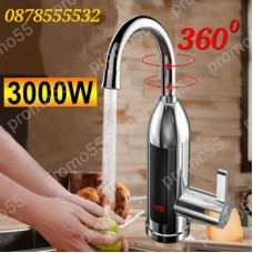 Проточен Нагревател за вода 3000W с дисплей Инокс